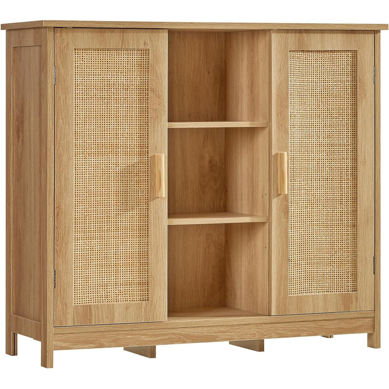 Armoire de salle de bain autoportante Ferrina, Naturel