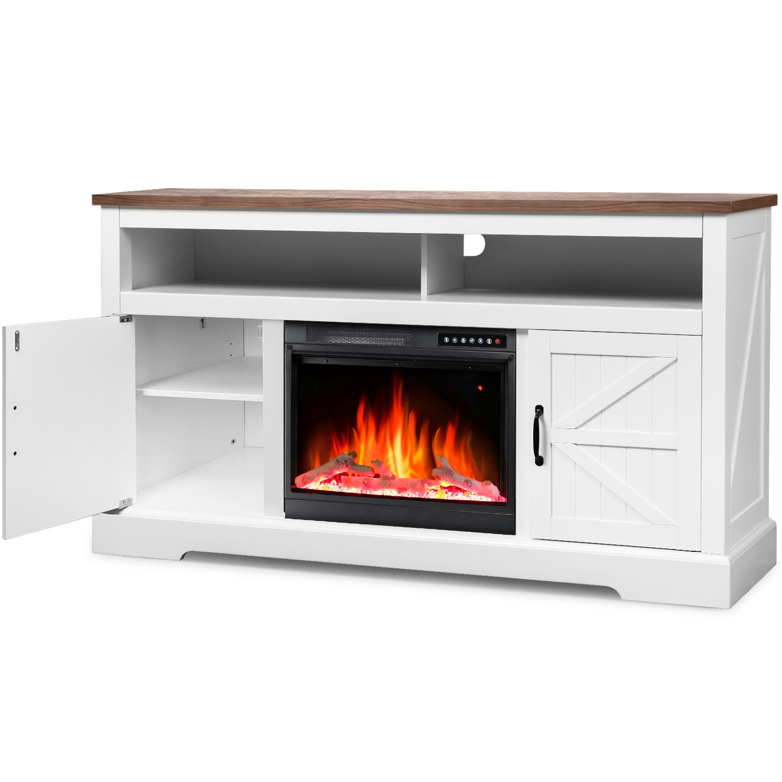 Gracie Oaks TV Stand for TVs up to 65" or Media Console with Electric