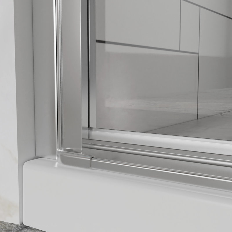 72 Inches High Bi - Fold Swing Pivot Shower Door With 1/4" Tempered Glass, Zinc Alloy Handles, And Water Blocking Design 32 In. Wide Glass Hardware, Easy Installation Guide, Pollution Feature