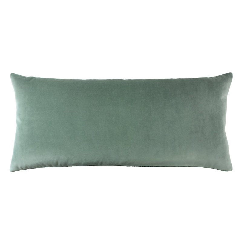 Coral Reef Velvet Lumbar Pillow Cover & Insert, Kelp