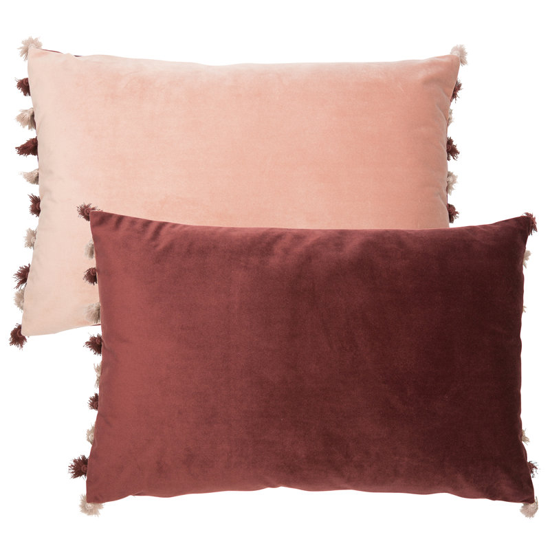 Chardon Rectangular Cushion, Blush/Aubergine