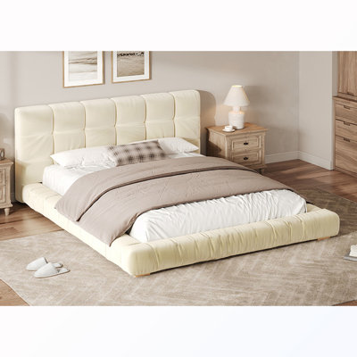 Queen size Upholstered Bed with Tufted Headboard