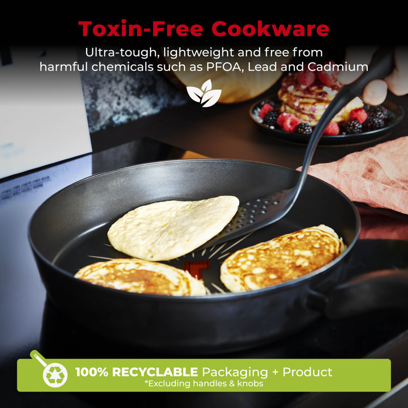 Tower T800304 SmartStart Forged 5 Piece Cookware Set with Easy Clean Aeroglide Non-Stick Coating, 8X Stronger, Oven Safe, Long Lasting, PFOA Free