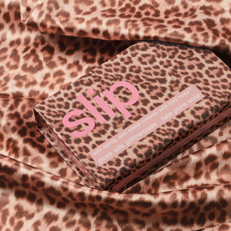  Slip Pure Silk Queen Pillowcase, Brown Animal Print