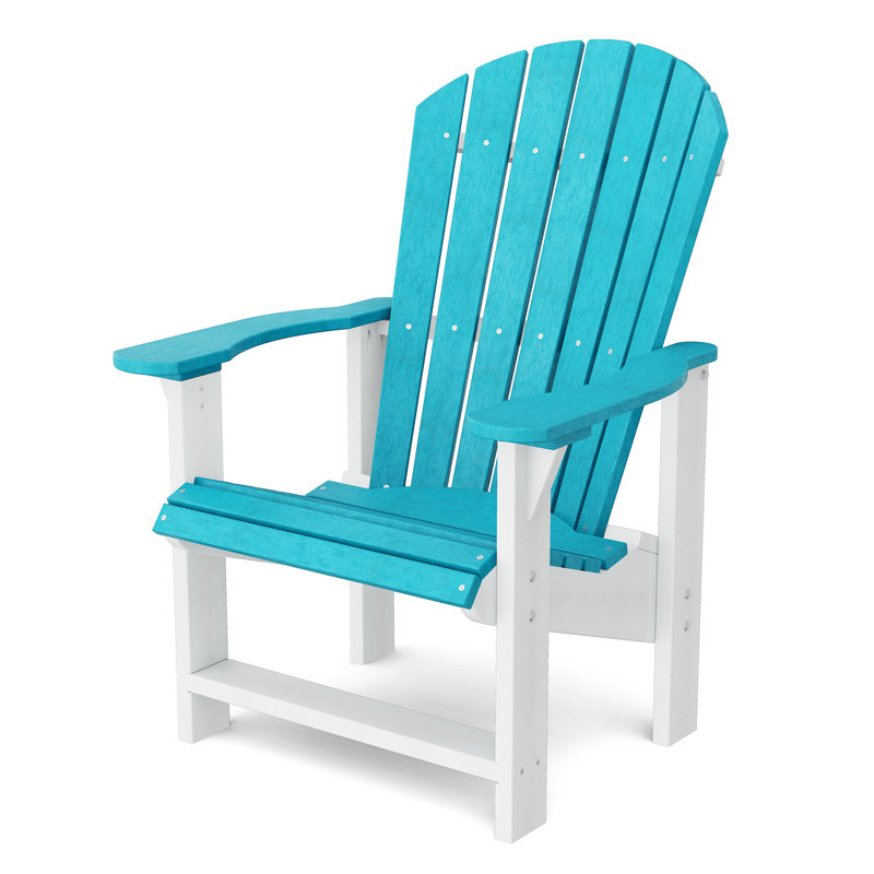 Heritage Outdoor Adirondack Chair, Aruba Blue/White