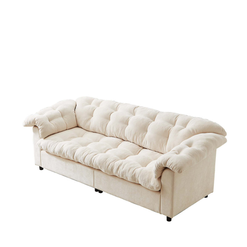 Canapé rembourré moelleux 94,8 po, Beige