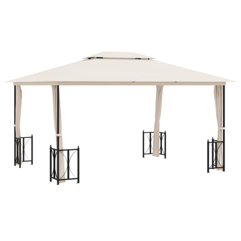 Dakota Fields Gazebo With Sidewalls&Double Roofs 3X4 M Anthracite, Cream