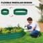 Galvanized Raised Garden Bed with Arched Trellis, 5 x 3 x 6ft Green Metal Planter, Open Bottom