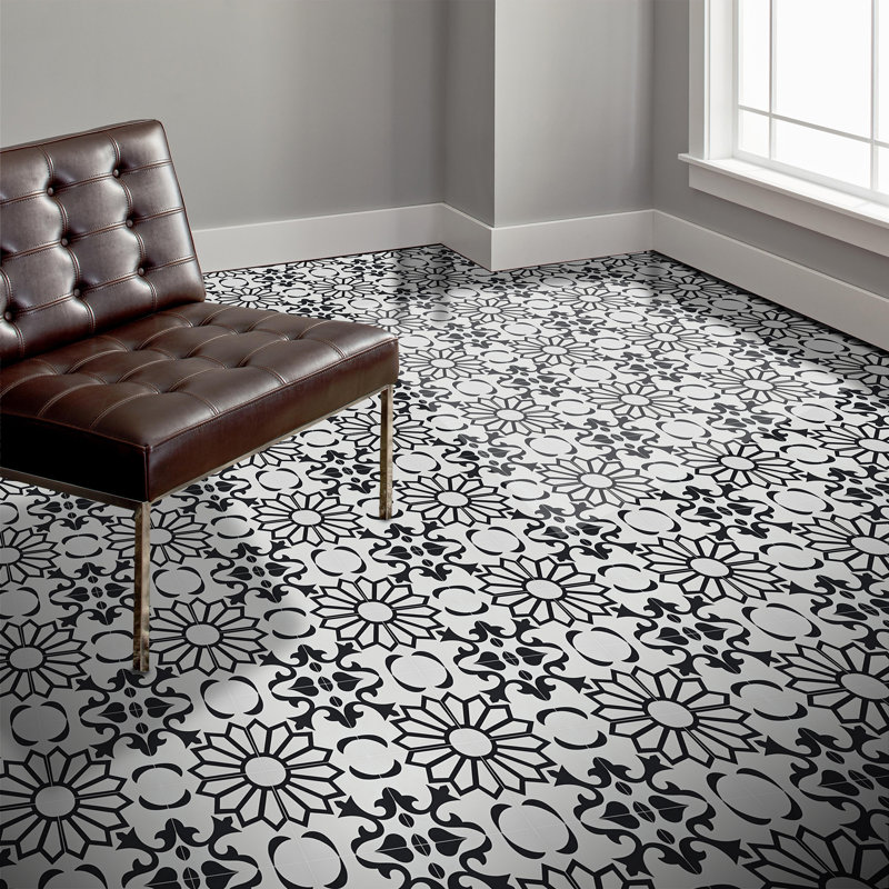 Taj 8" x 8"  Cement Patterned Wall & Floor Tile