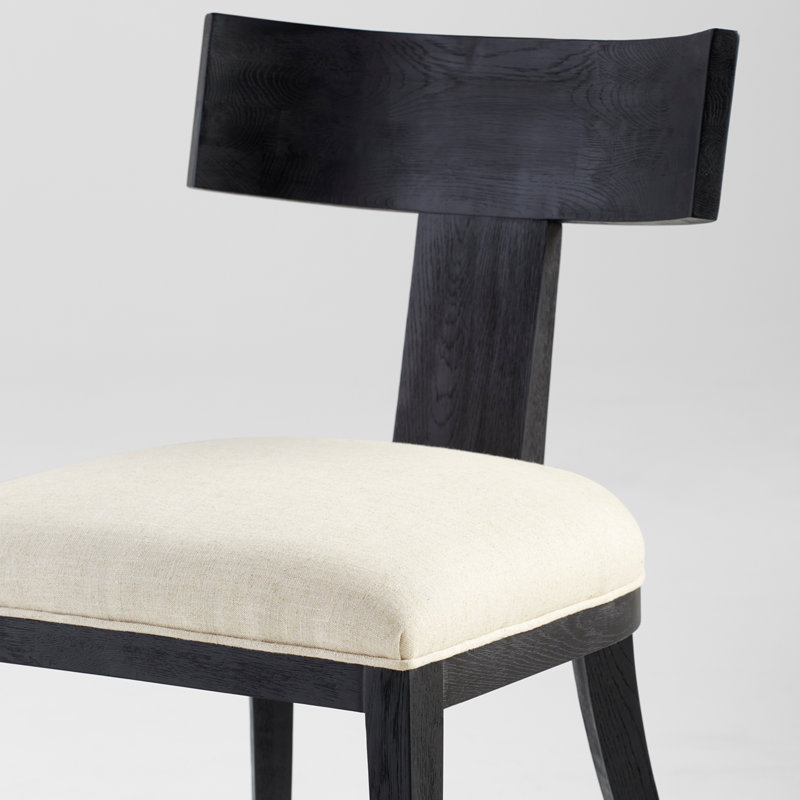 Chaise d'appoint à dossier bas en lin brun Sedia