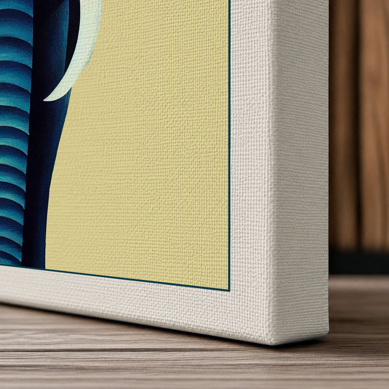 Frontal Elephant Modern - Print, 24x16 - 61.0 x 40.6 cm, Cream Border
