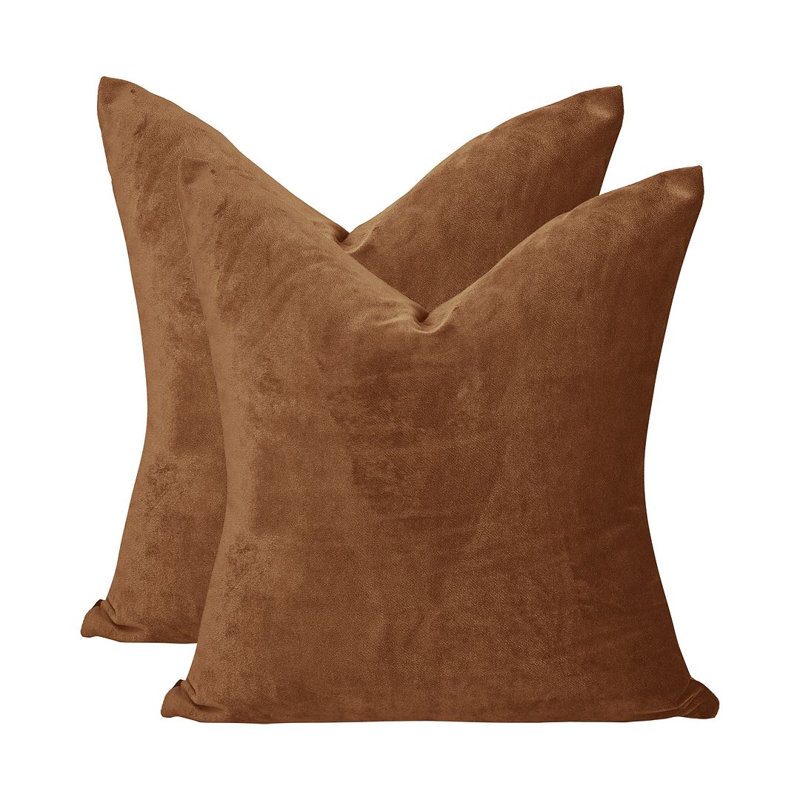 Matte Velvet Cushion Cover - 1 Pc, Safety Orange, 46cm x 46cm
