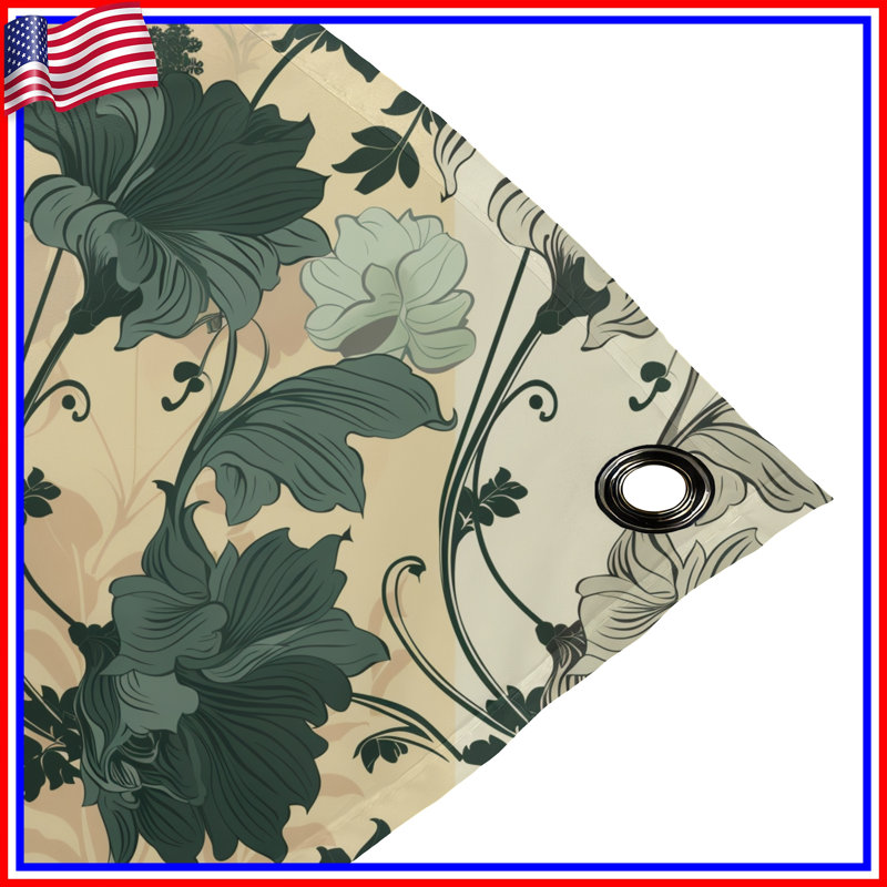 Tapisserie murale florale - Décoration murale nature, H 104 po x 88 avec 4 œillets