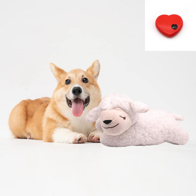 Jouet pour chien White Sheep Heartbeat Stuffed