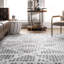 Gris clair géométrique/Tapis décoratif blanc-565473499