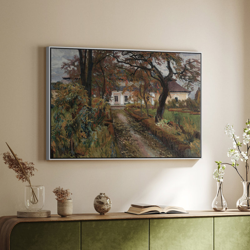 Paysage rétro - DLXI - impression, Cadre flottant blanc, H 27 po x l 41 po x P 2 po