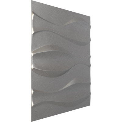 L 19 5/8 po x H 19 5/8 po Panneau mural décoratif 3D EnduraWall Thompson, acier foncé métallique (couvre 2,67 pieds carrés)