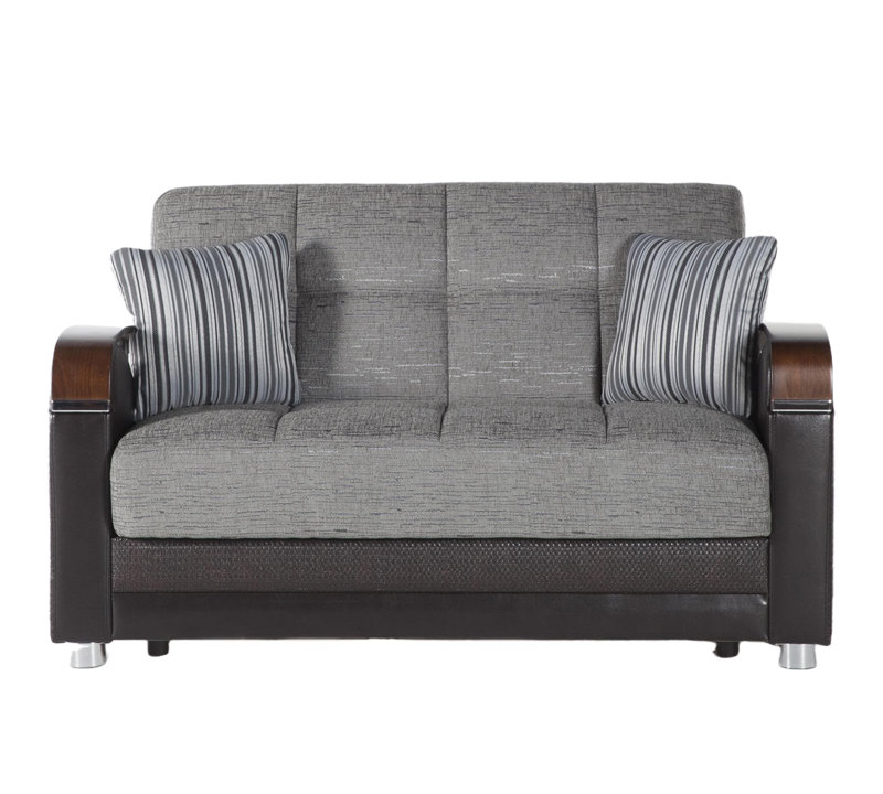 Causeuse kevian 61,4 po, 100 % polyester gris