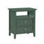 Table de chevet 2 tiroirs Weston Vintage Green