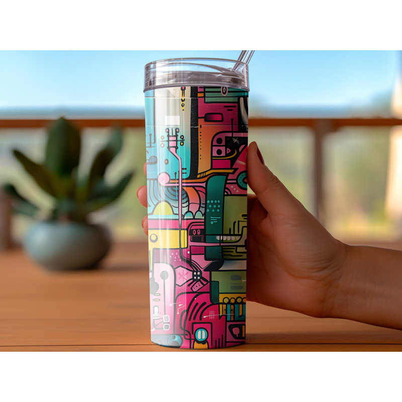 Choose Handmade Tumblers 591ml Vacuum Insulated Stainless Steel (18/8) Travel Tumbler with Straw