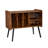Record Player Stand 2 Tiers Wooden Turntable Stand with 3 Cabinets Brown