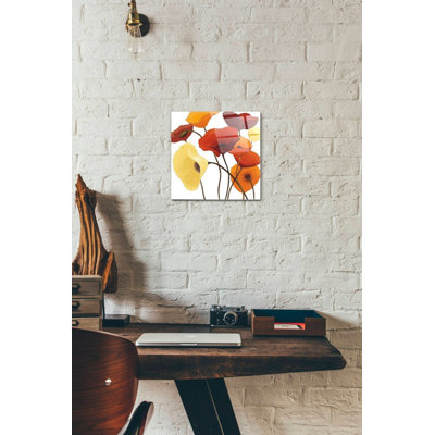 «Up One on White Yellow» par Shirley Novak, art mural en verre acrylique