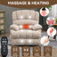 Fauteuil inclinable électrique Amir Chenille avec massage et chauffage