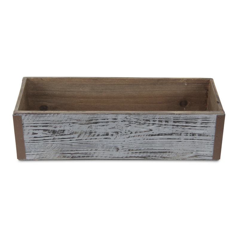 Boîte à fleurs en bois Georgie, H 3,75 po x l 13,75 po x P 5,25 po