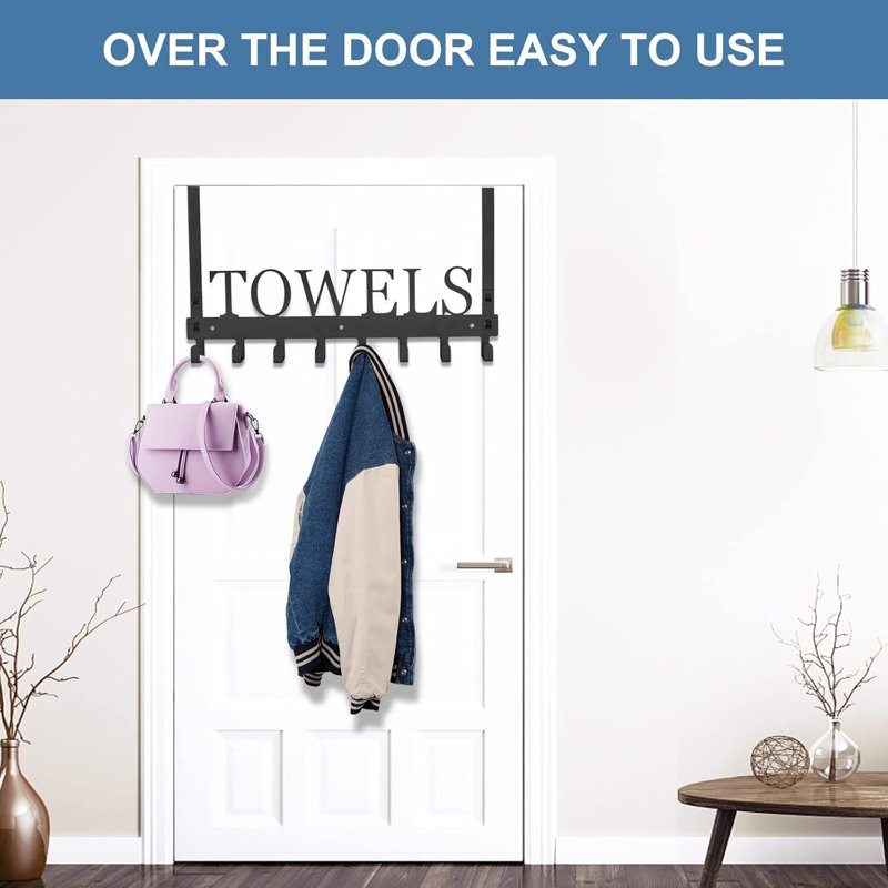 Metal Over-the-Door Towel Hooks with Rust-Resistant