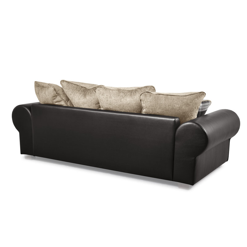 Rodrigez 3 Seater Chenille Sofa, Brown/Yellow