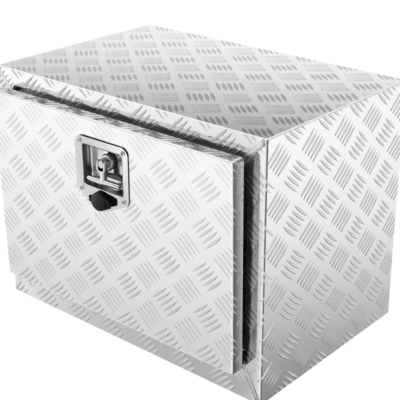 Boîte de rangement 24 "17" 18 "en tôle d'aluminium, étanche, loquet à poignée en T, serrure et clés pour plusieurs outils d'entretien de camion verrouillables, remorque