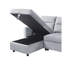 Canapé-lit modulaire réversible en velours 81,5 po gris clair avec méridienne de rangement et poche latérale-1579605071