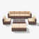 Bateman Wicker 6 - Person Modular Patio Conversation Sets with Cushions