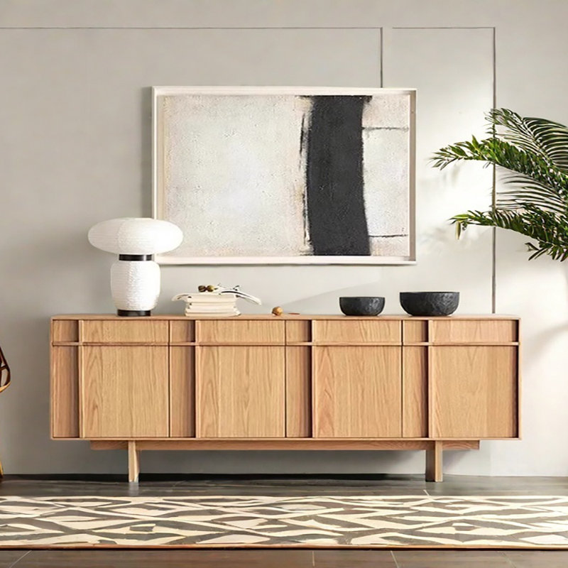 Buffet de salle à manger en bois massif, H 30,7 po x l 78,7 po x P 15,7 po