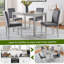 Ensemble de table de salle à manger 5 pièces avec table rectangulaire et chaises rembourrées, avec décoration en cristal pour une expérience culinaire élégante