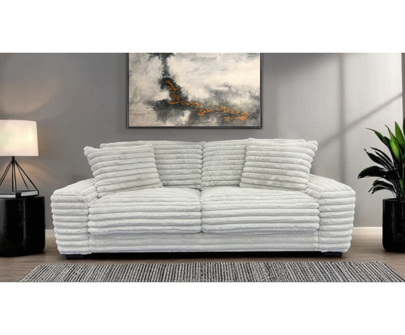 Selph Microfiber Sofa, Gray