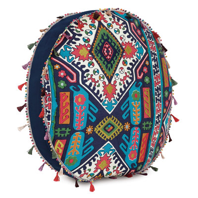 Fairuza Patchwork Cotton Blend Reversible Throw Pillow