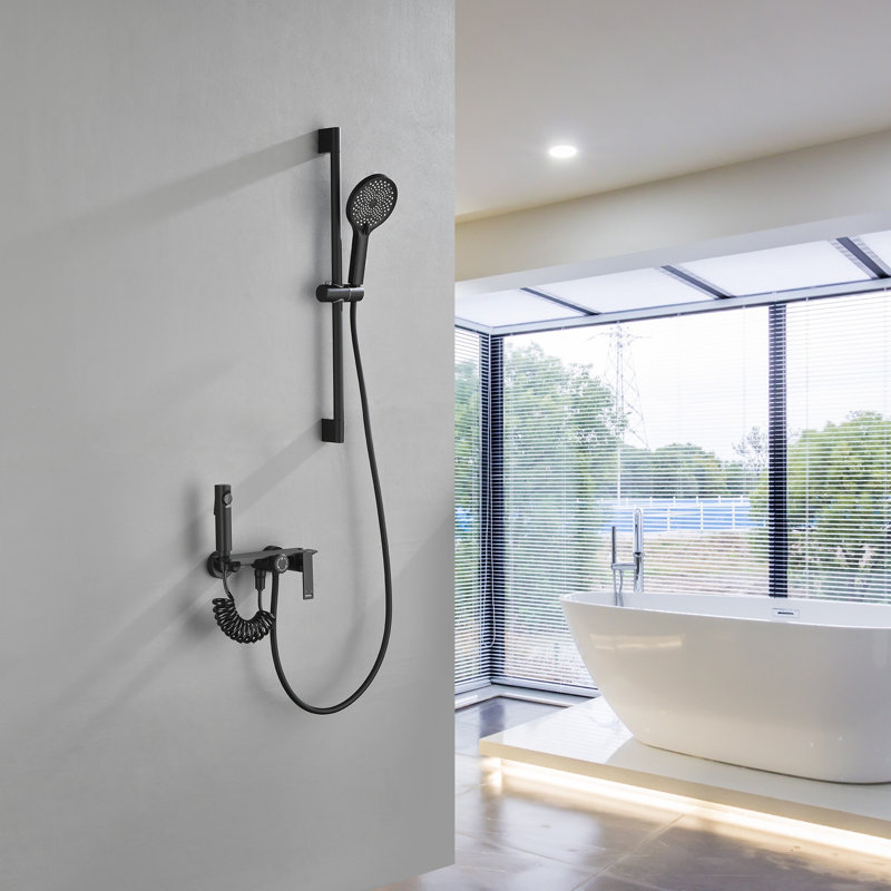 Ensemble de douche 3 fonctions Modern Design, Noir mat