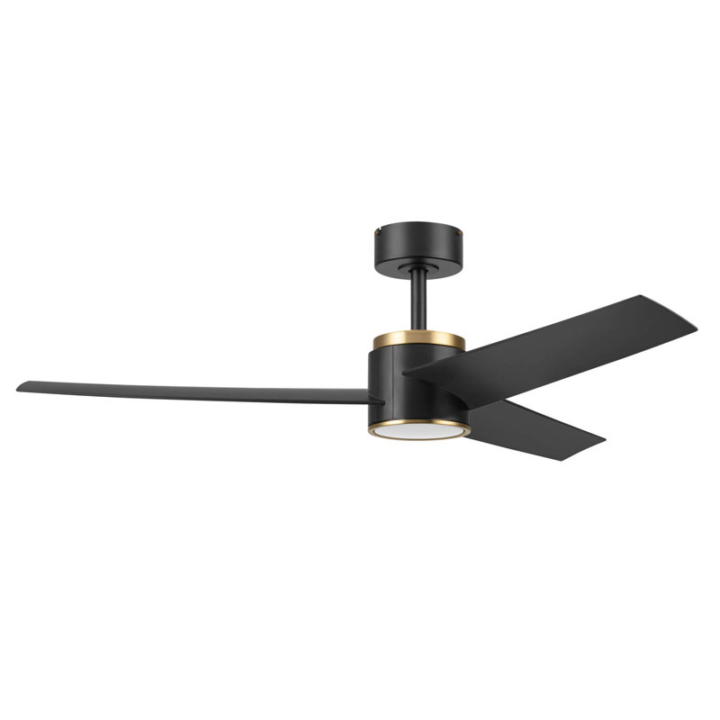 Honeywell Altan 52" Matte Black and Brushed Gold Ceiling Fan with Adjustable LED Light, Matte Black/Brushed Gold, Matte Black