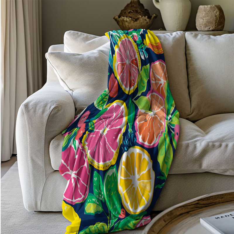 Tropical Bounty - couverture en sherpa de qualité supérieure 1 pièce, Lit simple