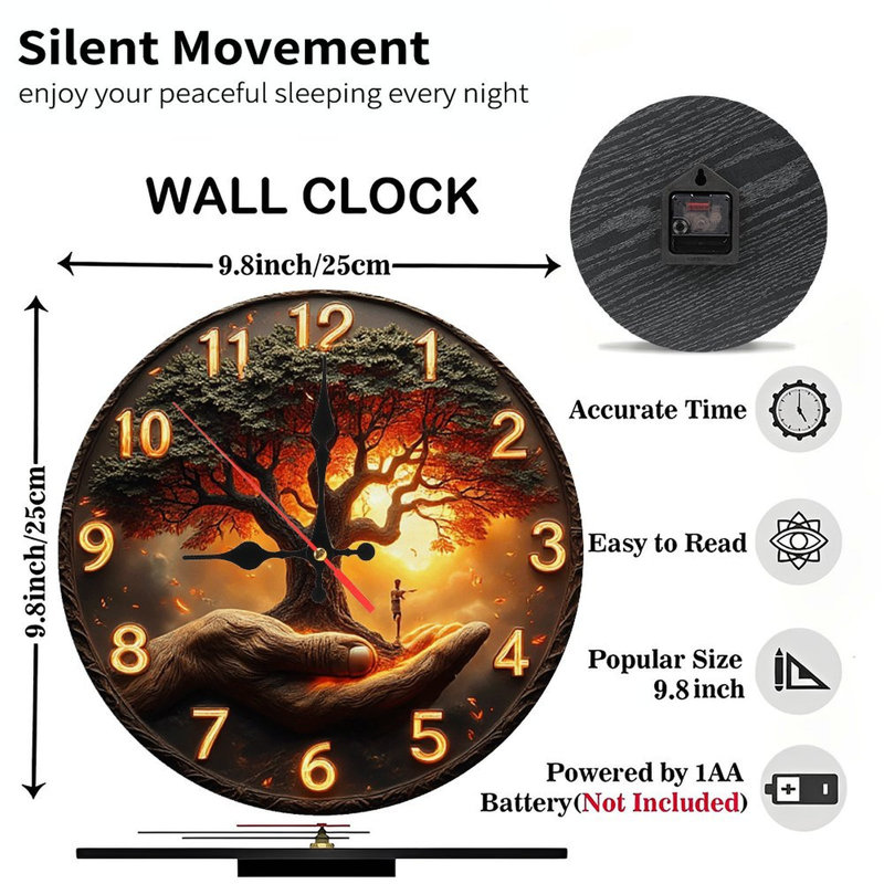 Sunset Tree Of Life Wall Clock