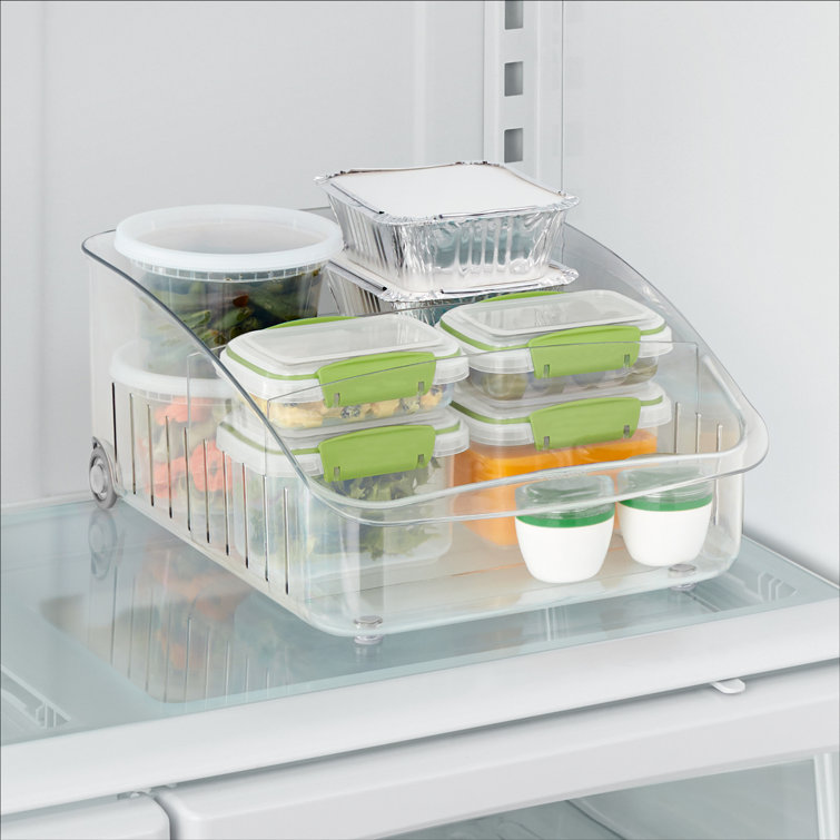 Greenco 6 Piece Refrigerator And Freezer Stackable Clear Storage Organizer  Bins