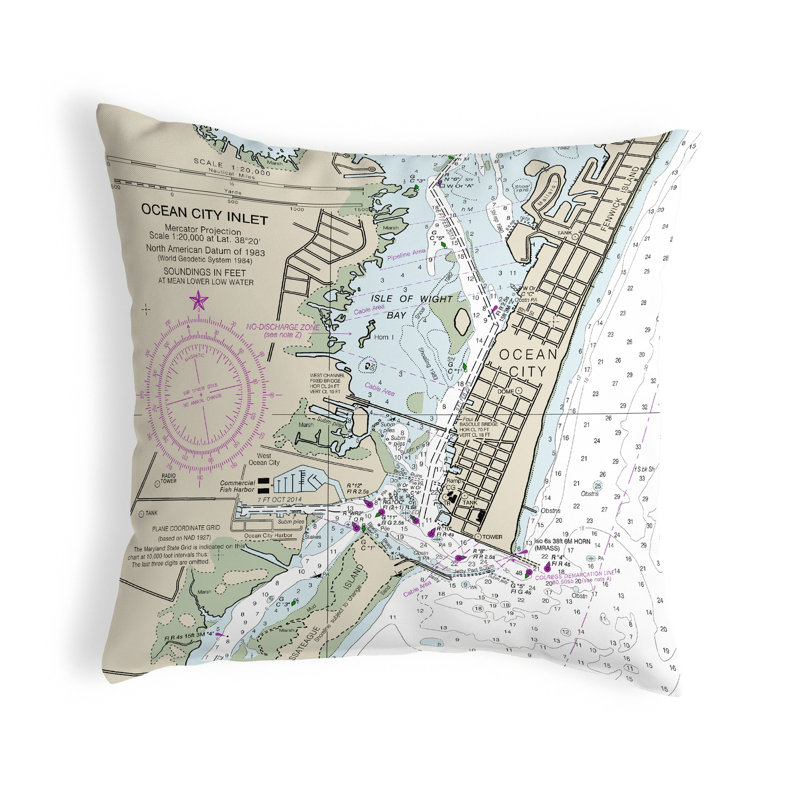 Coussin décoratif intérieur/extérieur sans cordon ocean city air