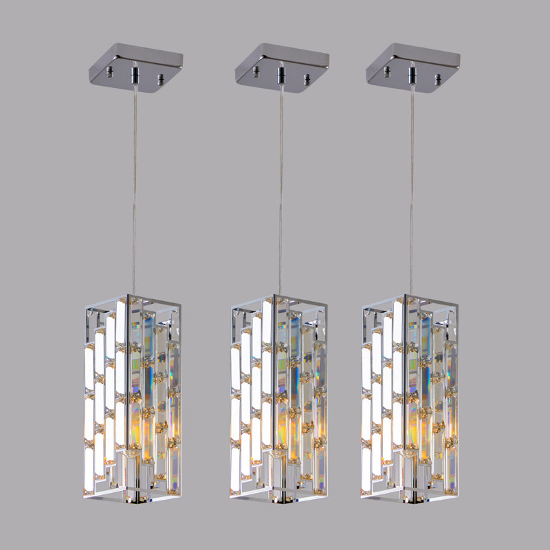 Ensemble de 3 luminaires suspendus Modern Crystal