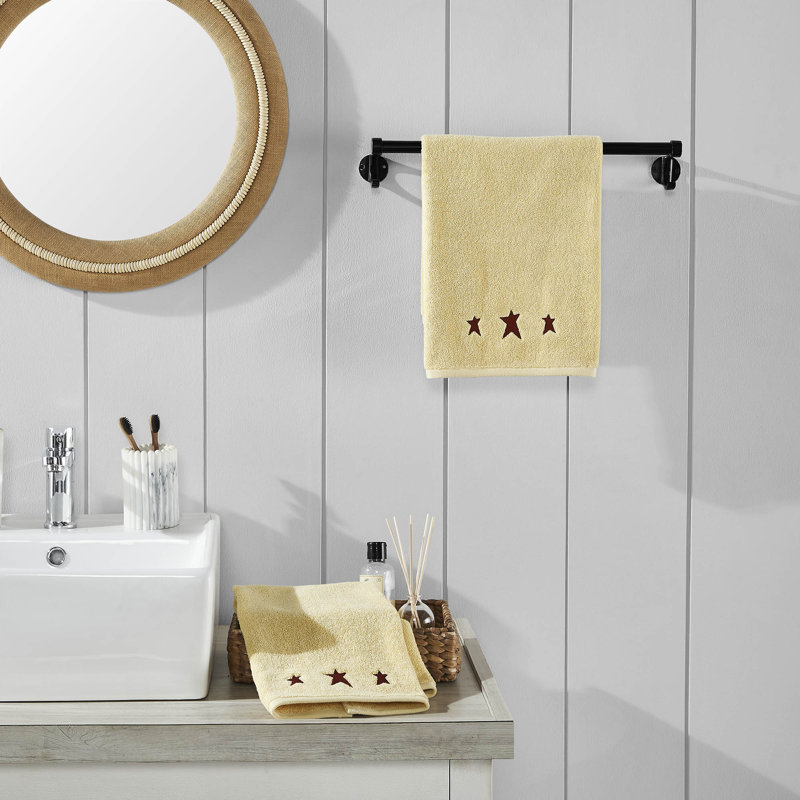 Ensemble de 2 essuie-mains Timeless Linens, Rouge / Crème