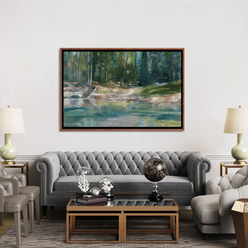 «Northwestern Lake II» par Ethan Harper, reproduction d'art, H 40 po x l 60 po x 1,5 po, Toile avec cadre en bois classique