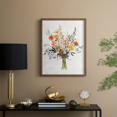 «Favorite Picks Bouquet II», reproduction encadrée - bois massif