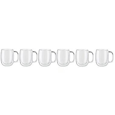 Oggi Brew 12 Oz Glass Coffee Mugs (Set of 2) - 6581