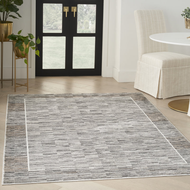 Akihiro Machine Woven Grey Indoor Rug, Rectangle 119 x 180cm 