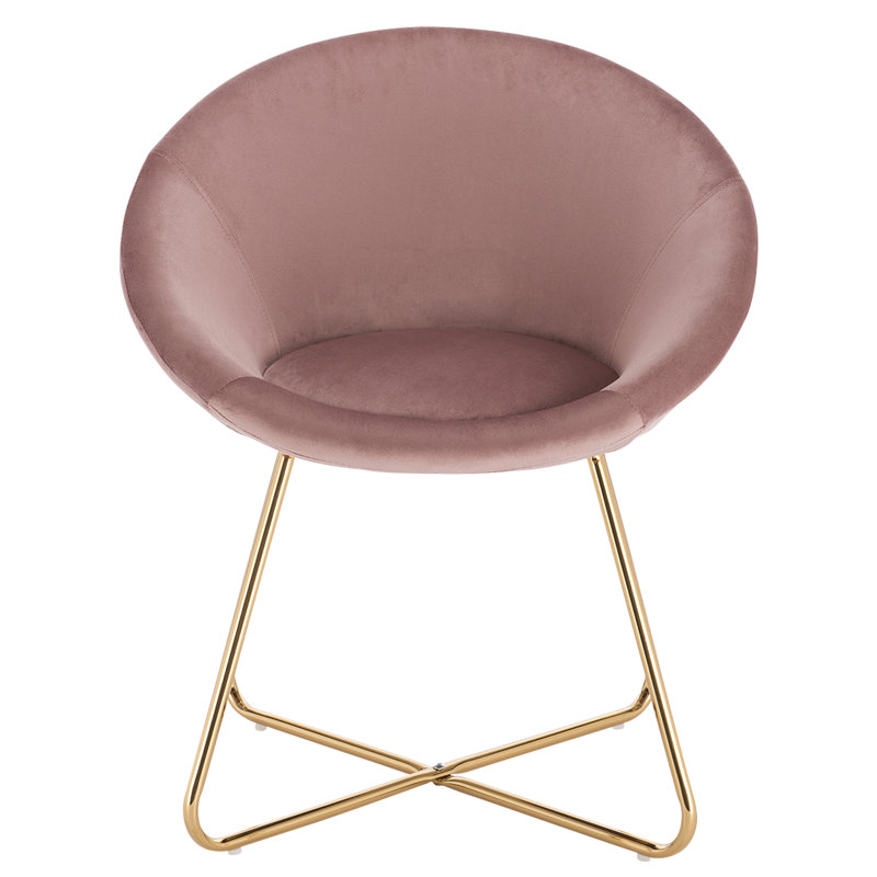 Liverman 44cm H Velvet Upholstered Side Chair, Pink